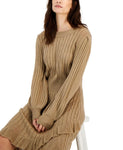 Taylor Dresses Women's Taylor Solid Ribbed Ruffle Bottom Sweater Dress 6713M