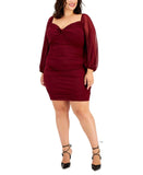 B Darlin Womens Trendy Plus Size Ruched Bodycon Dress 0158919