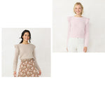 Lc Lauren Conrad Womens Cable-Knit Ruffle Sweater WL23S021RS