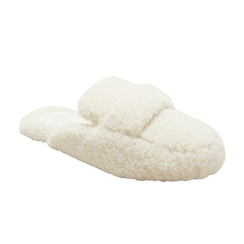Auden Womens Astoria Faux Shearling Loafer Slippers 91315727 Cream Off White 7M