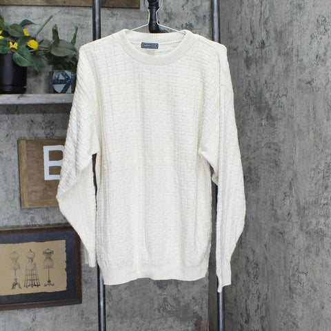 Takeout Womens Knit Vintage Oversized USA Made Sweater 16658655d93f12 Ivory L