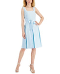 Anne Klein Women's Square Neck Fit & Flare Dress 10835212 Ocean Sky Blue 4