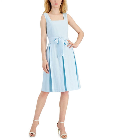 Anne Klein Women's Square Neck Fit & Flare Dress 10835212 Ocean Sky Blue 4