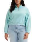 Levi's Womens Trendy Plus Size Cosmo 1/4-Zip Long-Sleeve Sweatshirt A55060001