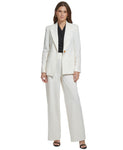 DKNY Peak-Collar Single-Button Long-Sleeve Blazer UI2J7680 Egg Nog Off White 2