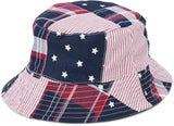 Gymboree Girls Reversible Cotton Bucket Hat Red / White / Blue 6-8