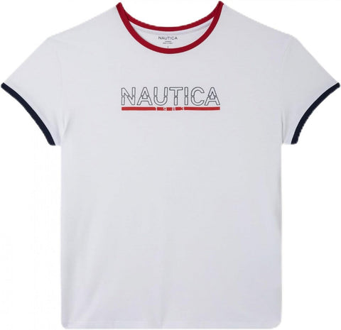 Nautica Women's Ladies USA Graphic T-Shirt Tee 1782652