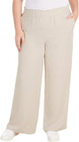 Hilary Radley Womens Wide Leg Crinkle Pants With Elastic Waistband 1777947