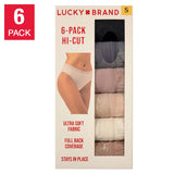 Lucky Brand Womens Ladies Hi-Cut 6-Pack Panties 1790598