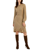 Taylor Dresses Women's Taylor Solid Ribbed Ruffle Bottom Sweater Dress 6713M