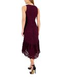 Taylor Women's High-Low Sleeveless Lace Midi Dress 2966M Eggplant Purple 6