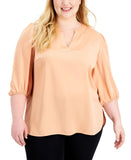 Anne Klein Womens Plus Size Split Neck Blouse 10843723