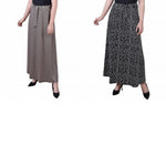 Ny Collection Womens Petites Polka Dot Belted Maxi Skirt PITK8021