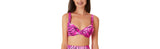 California Waves Juniors' Topaz Tiger Underwire Bralette Bikini Top Pink XS