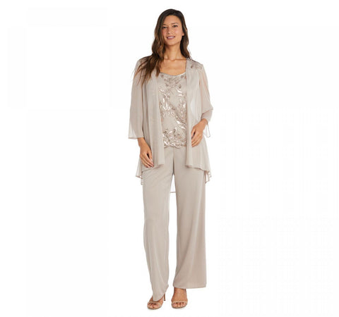 R&m Richards 3-Piece Flyaway Jacket, Camisole & Straight-Leg Pants Set 42734