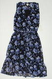 A New Day Women's Floral Chiffon Lined Midi Dress Blue XXL