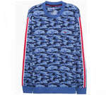 Modern Essentials by Tommy Hilfiger Camo Lounge Long-Sleeve Pajama Top Blue S