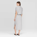 Prologue Women's Batwing Short Sleeve Mock Turtleneck A Line Midi Dress