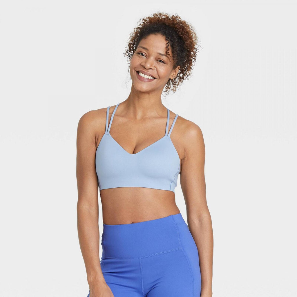 All In Motion Sports Bra XS Women's Blue Strappy Light Support Wireless  Molded