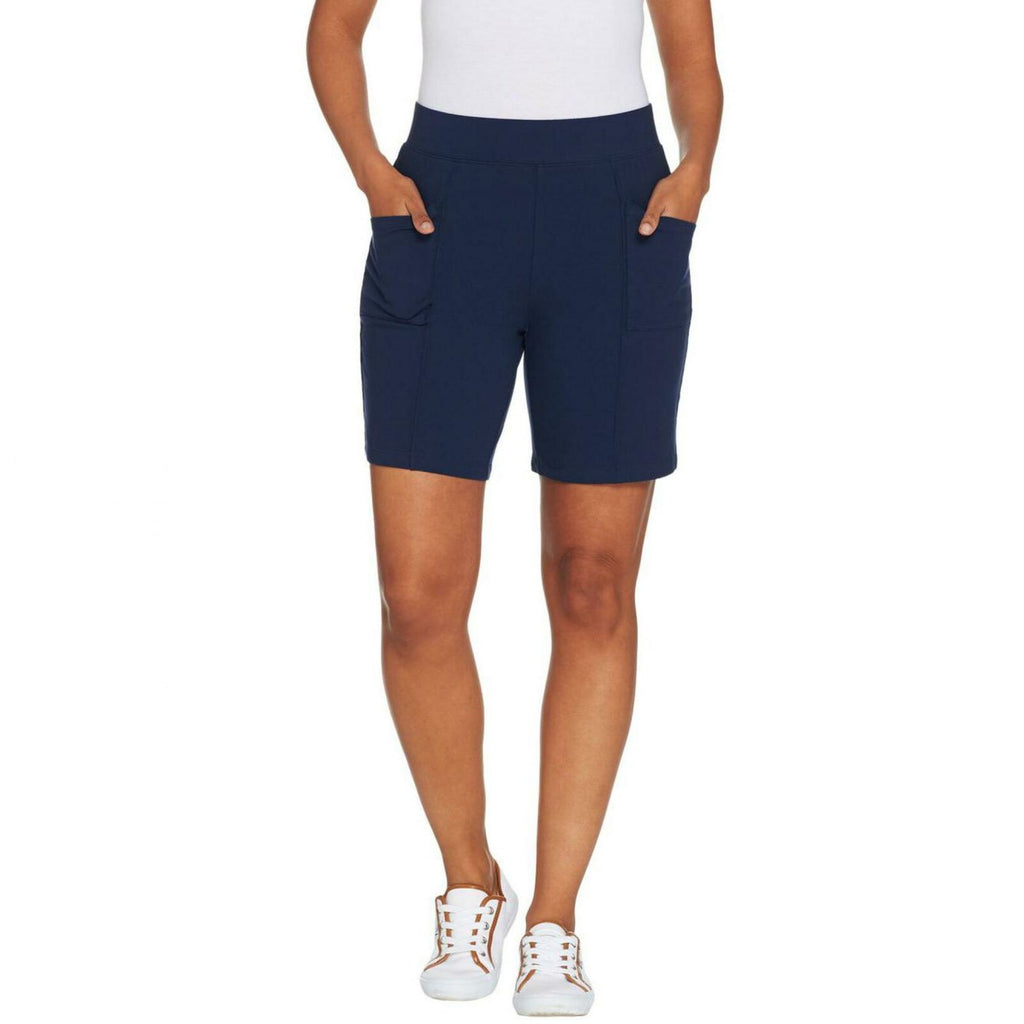 Denim & Co. Active Women's Duo Stretch Shorts With Pintuck Detail