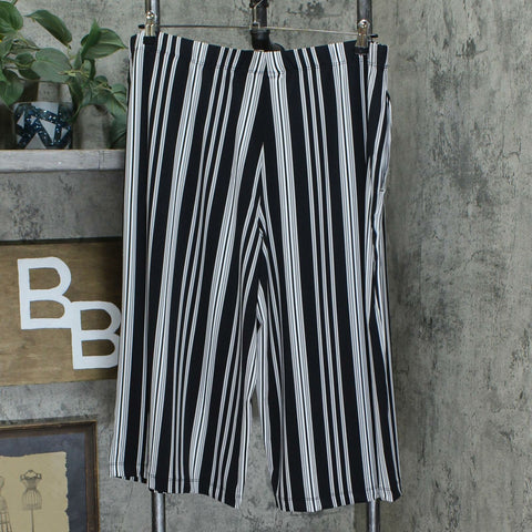 Susan Graver Women s Striped Liquid Knit Capri Pants Biggybargains