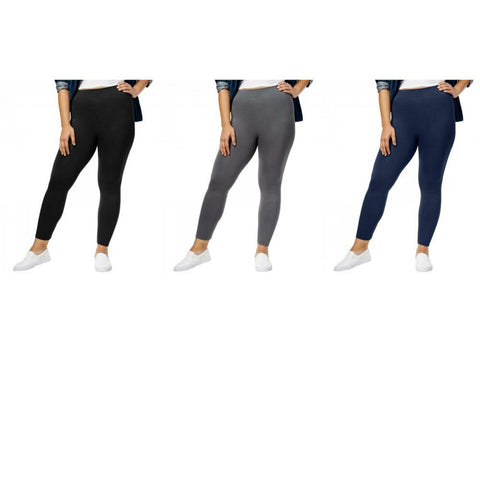 First Looks Womens Plus Size Seamless Leggings Navy