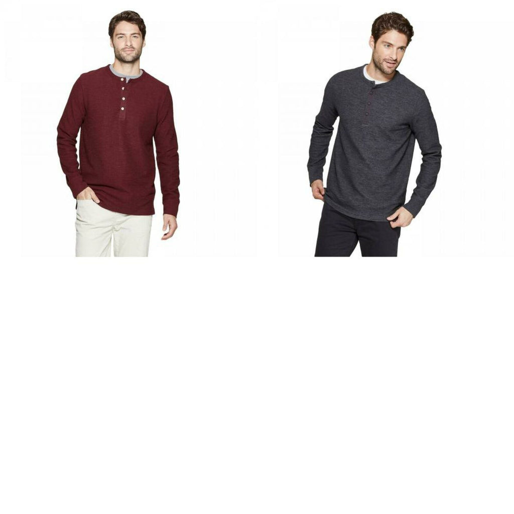 Goodfellow & Co. Men's Regular Fit Long Sleeve Textured Henley Shirt –  Biggybargains