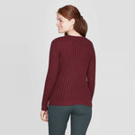 A New Day Women's Ribbed Cuff Crewneck Pullover Sweater