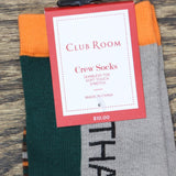 Club Room Mens Holiday Thankful Thanksgiving Striped Crew Socks