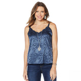 Colleen Lopez Women's Embossed Tank Top with Scalloped Neckline