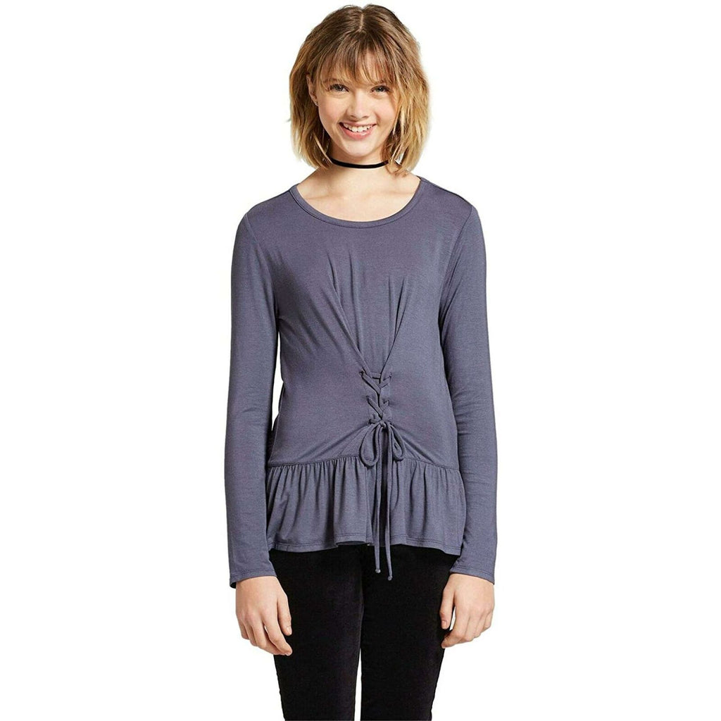 Mossimo Women's Long Sleeve Tie Front Stretch T-Shirt – Biggybargains