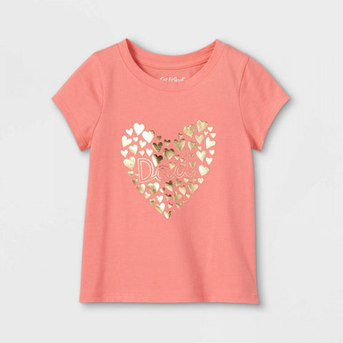 Cat & Jack Toddler Girls' 'Dad' Heart Graphic T-Shirt