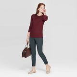 A New Day Women's Ribbed Cuff Crewneck Pullover Sweater