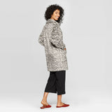 A New Day Women's Leopard Print Casual Fit Long Sleeve Fleece Cardigan