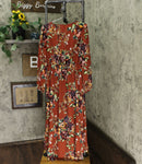 Xhilaration Women's Floral Long Sleeve Deep V-Neck High Low Wrap Midi Dress