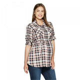 Isabel Maternity by Ingrid & Isabel Long Sleeve Collared Button Down Tunic Shirt