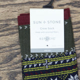 Sun + Stone Men's Holiday Snowflake Crew Socks