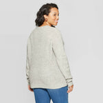 Ava & Viv Women's Plus Size Crewneck Cable Pullover Sweater