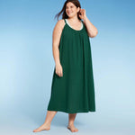 Kona Sol Women's Plus Size Midi Cover Up Dress Green 3X-4X