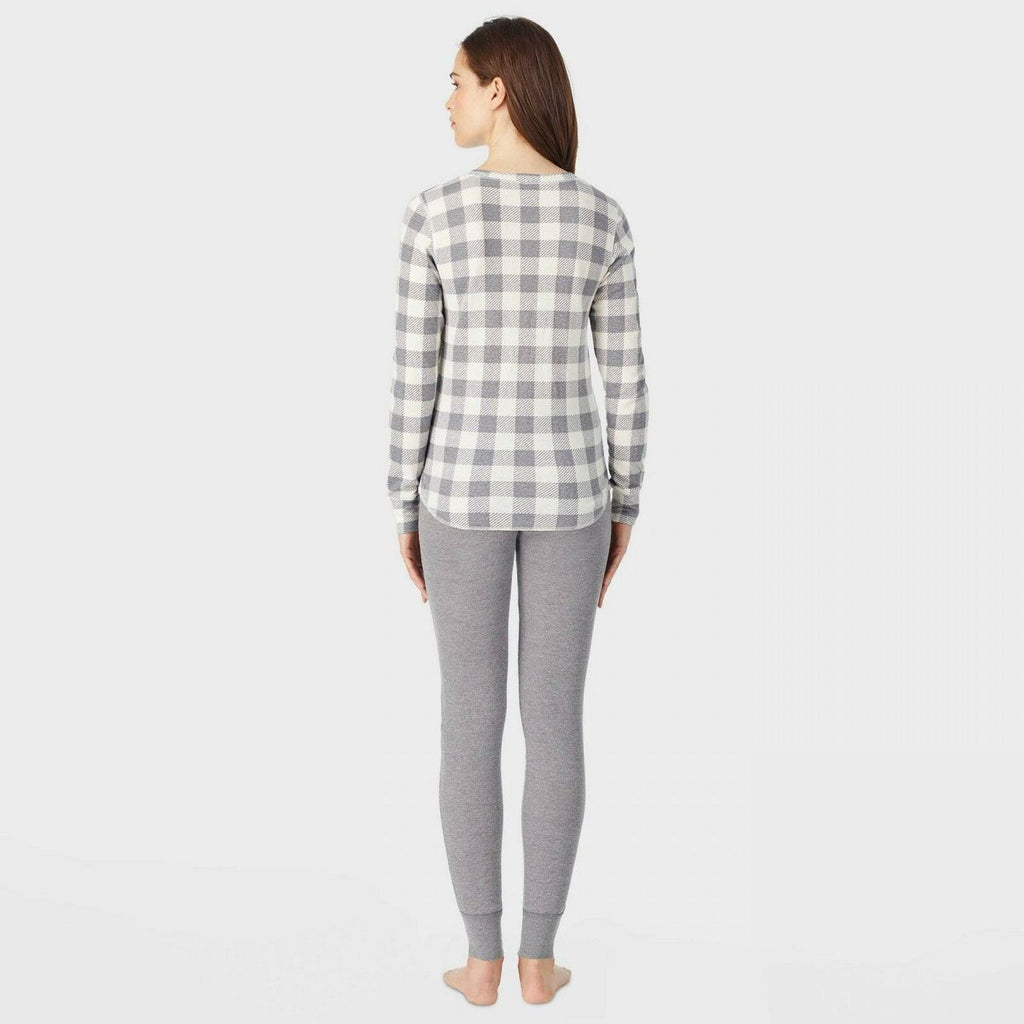 Warm Essentials By Cuddl Duds Women's Waffle Long Sleeve Henley