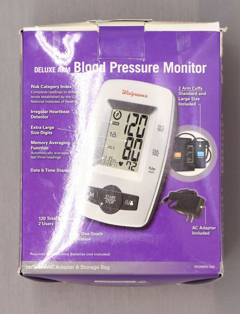 Homedics Automatic Blood Pressure Monitor. Standard & Large Size Arm Cuffs