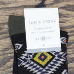 Sun + Stone Men's Half-Calf Diamond Pattern Ankle Socks