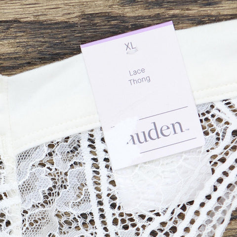 Auden Women's Lace Nylon Blend Thong White XL – Biggybargains