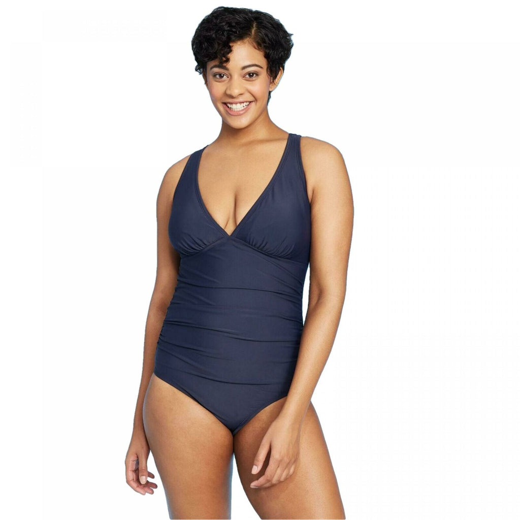 Women's Shirred Front High Coverage One Piece Swimsuit - Kona Sol