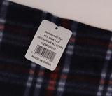 Thermo Wear Blue Plaid Winter Fleece Scarf with Fringe Ends