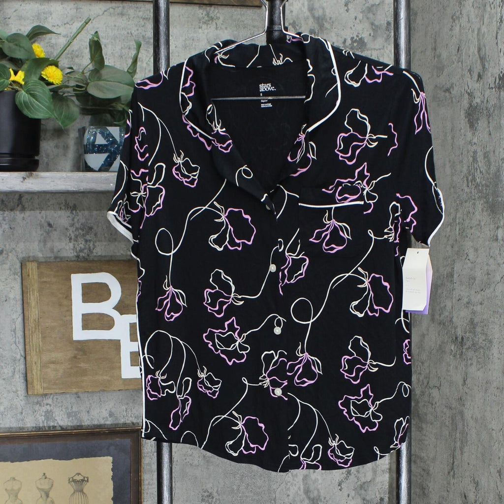 Stars Above Womens Beautifully Soft Floral Print Collar Cropped Pajama –  Biggybargains