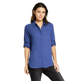 Mossimo Women's Chiffon Convertible Sleeve Button Down Shirt Top Blouse