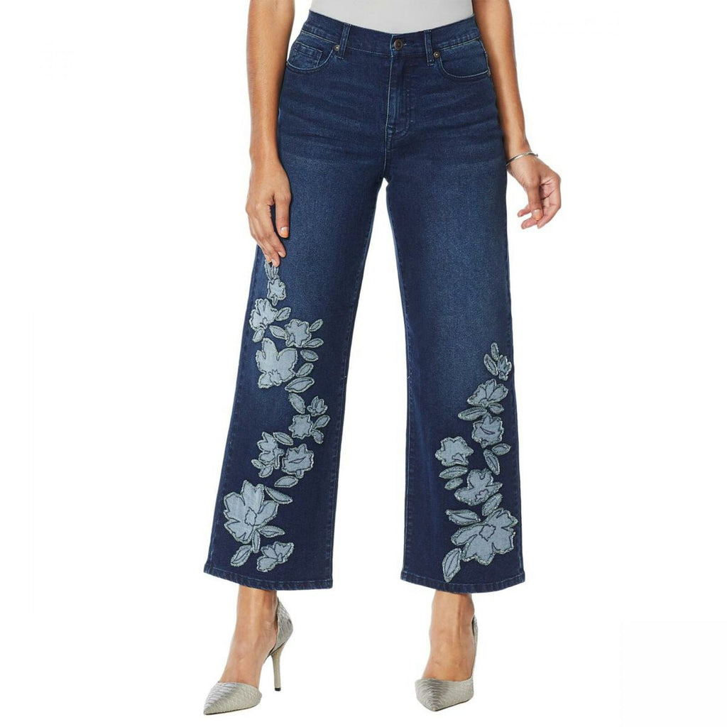 Diane gilman embroidered jeans hotsell