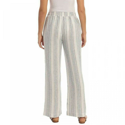 Wide linen-blend trousers - White - Ladies | H&M IN