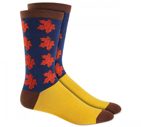 Club Room Mens Holiday Maple Leaves Crew Socks